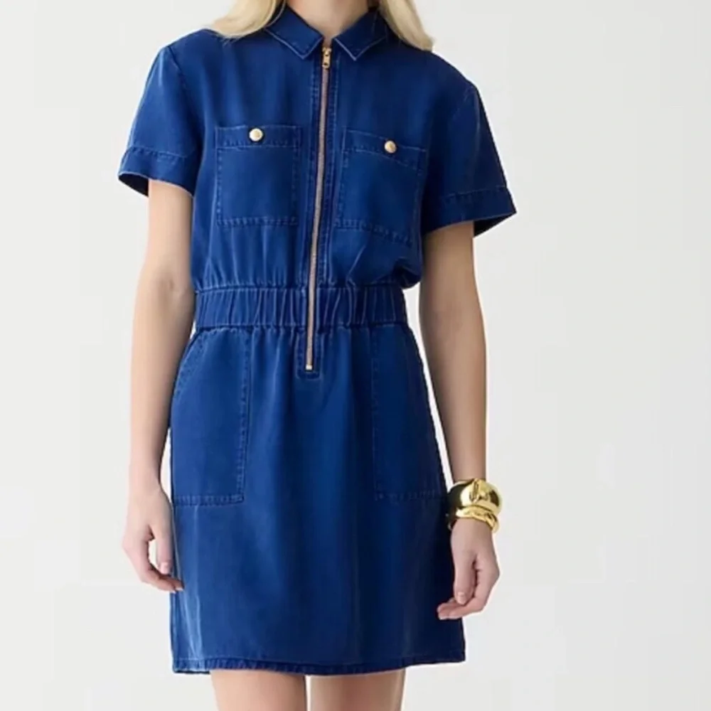 J. Crew‎ Zip-Front Denim Dress.